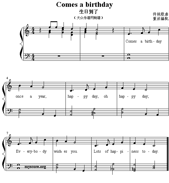 英文儿歌弹唱：Comesabirthday(其他)1