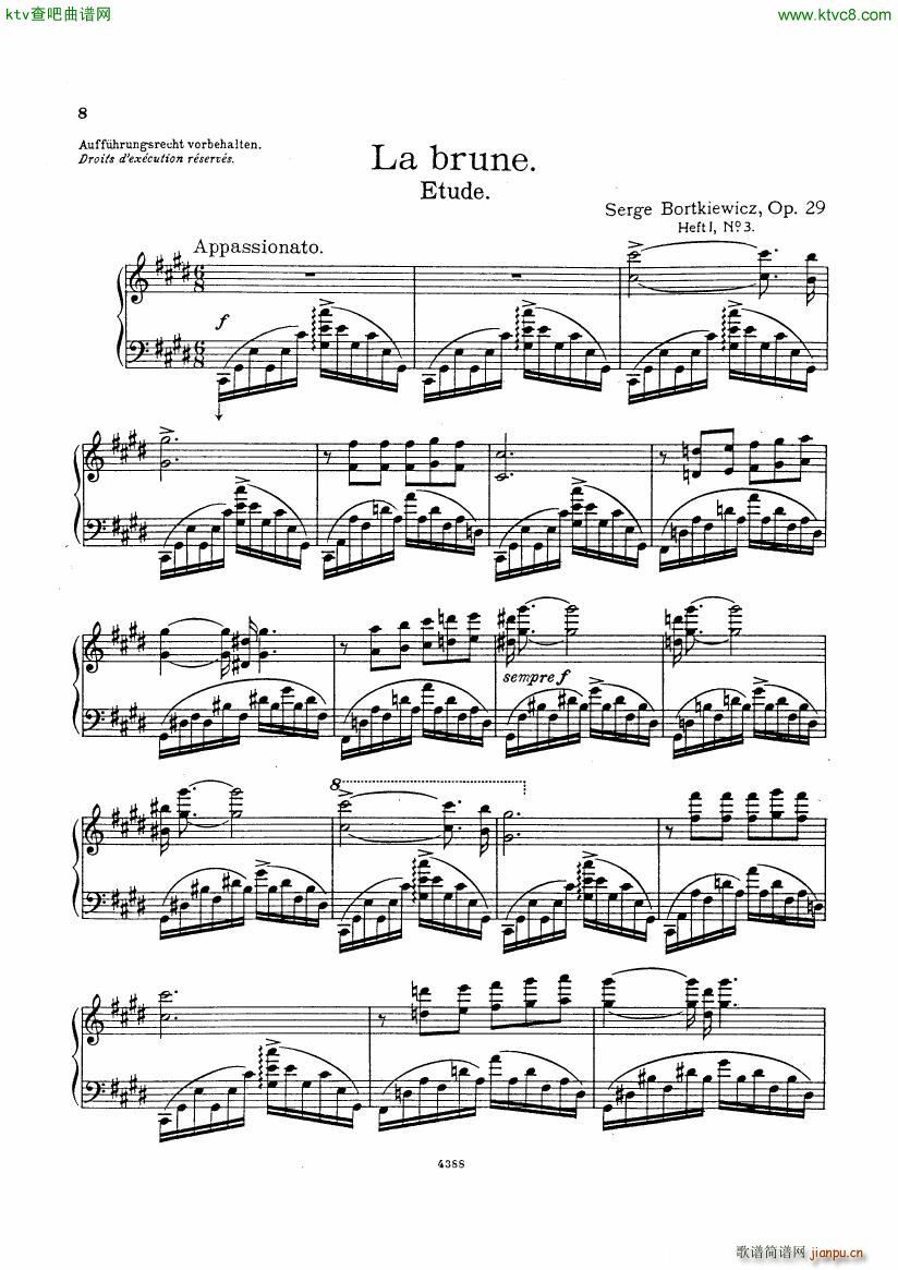 Bortkiewicz Op29 12 Etudes Nouvelles Book 1(钢琴谱)7