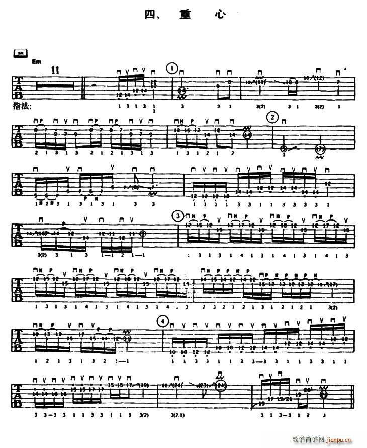 重金属吉他演奏示范 四 重心(吉他谱)1