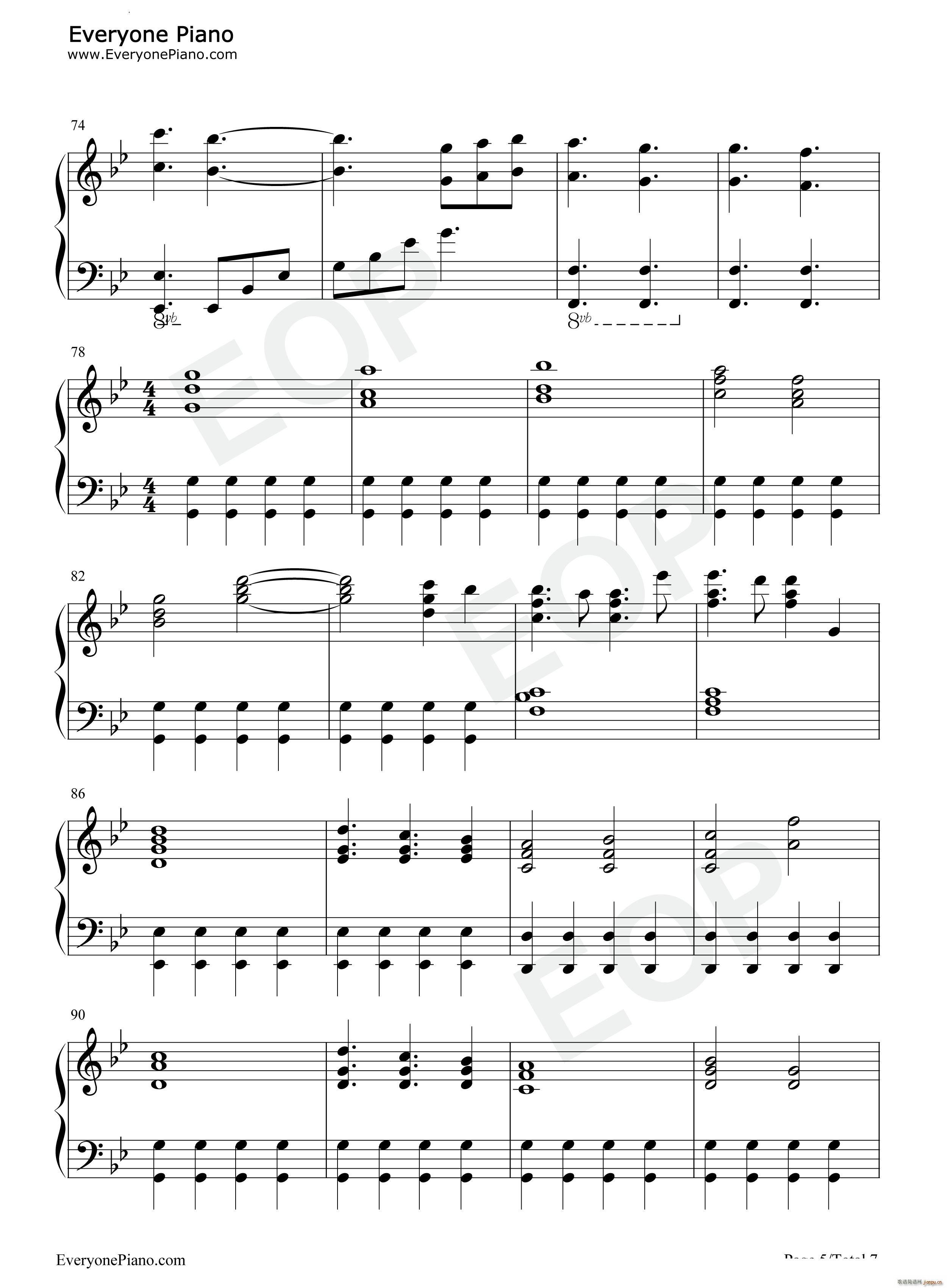 神よ その黄昏よTwilight of the Gods 焰之纹章 回声另一位英雄王BGM(钢琴谱)6