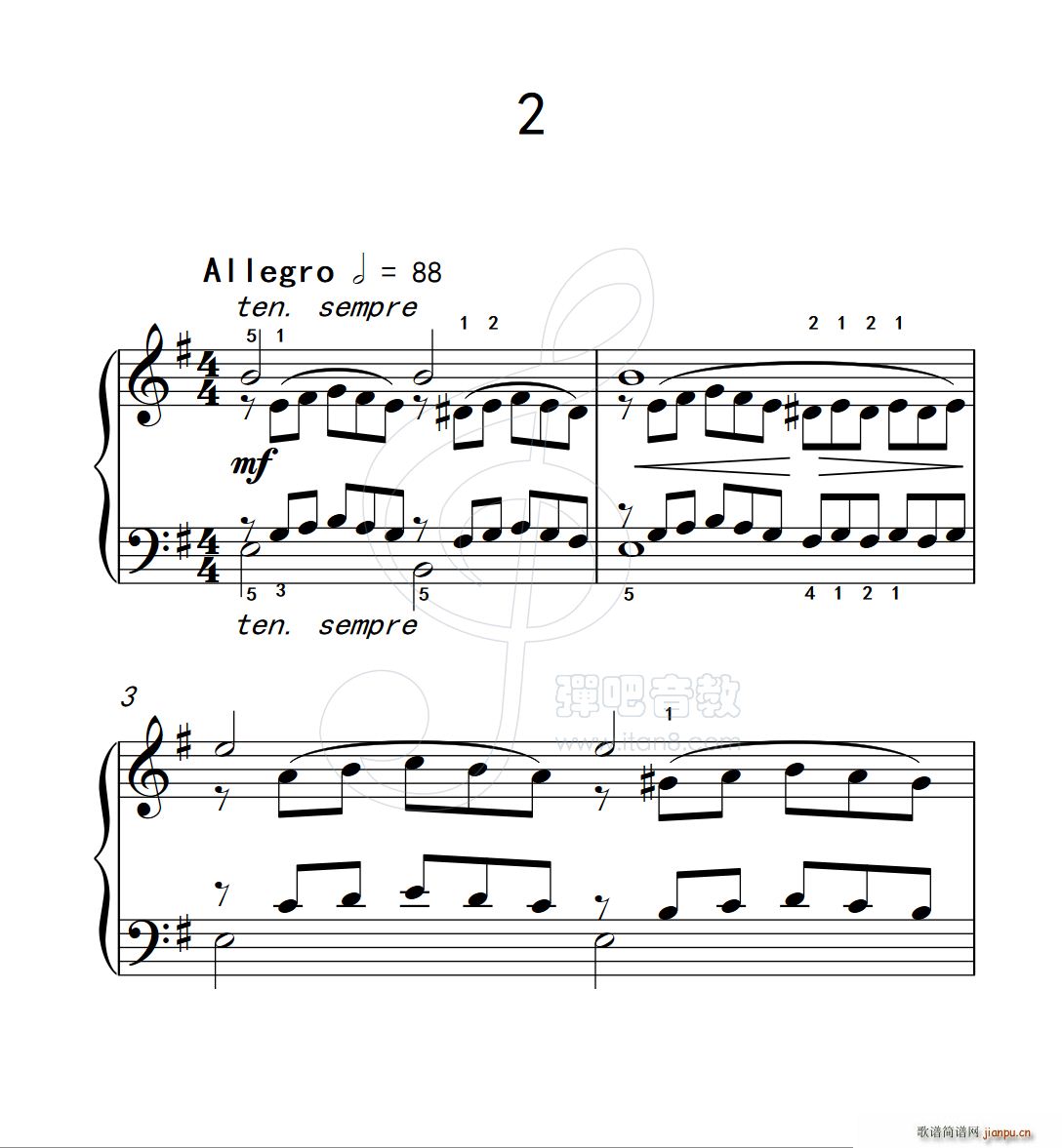 练习曲 2 克拉莫钢琴练习曲60首(钢琴谱)1