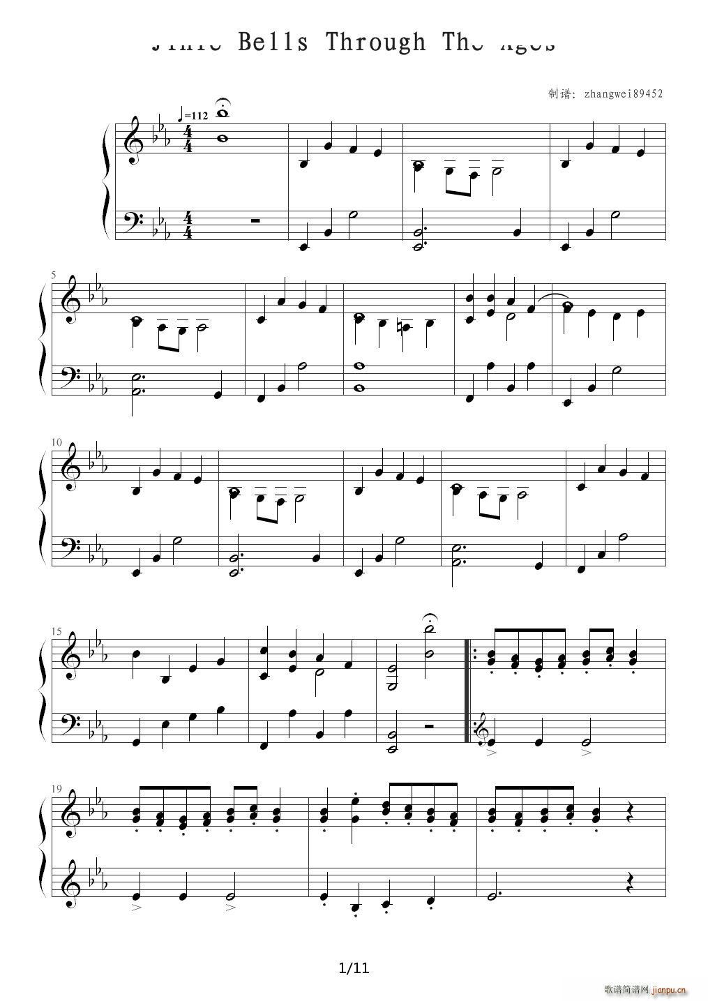 铃儿响叮当 变奏曲 降E调(钢琴谱)1