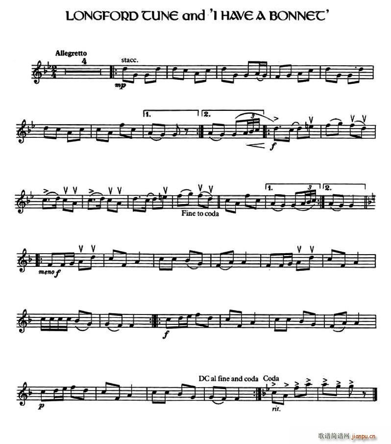 Longford Tune and I Have a Bonnet 爱尔兰曲调(十字及以上)1