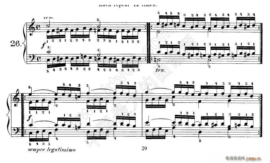 Czerny 40 Daily Exerci Op 337 25 30 40首日常训练曲(钢琴谱)7