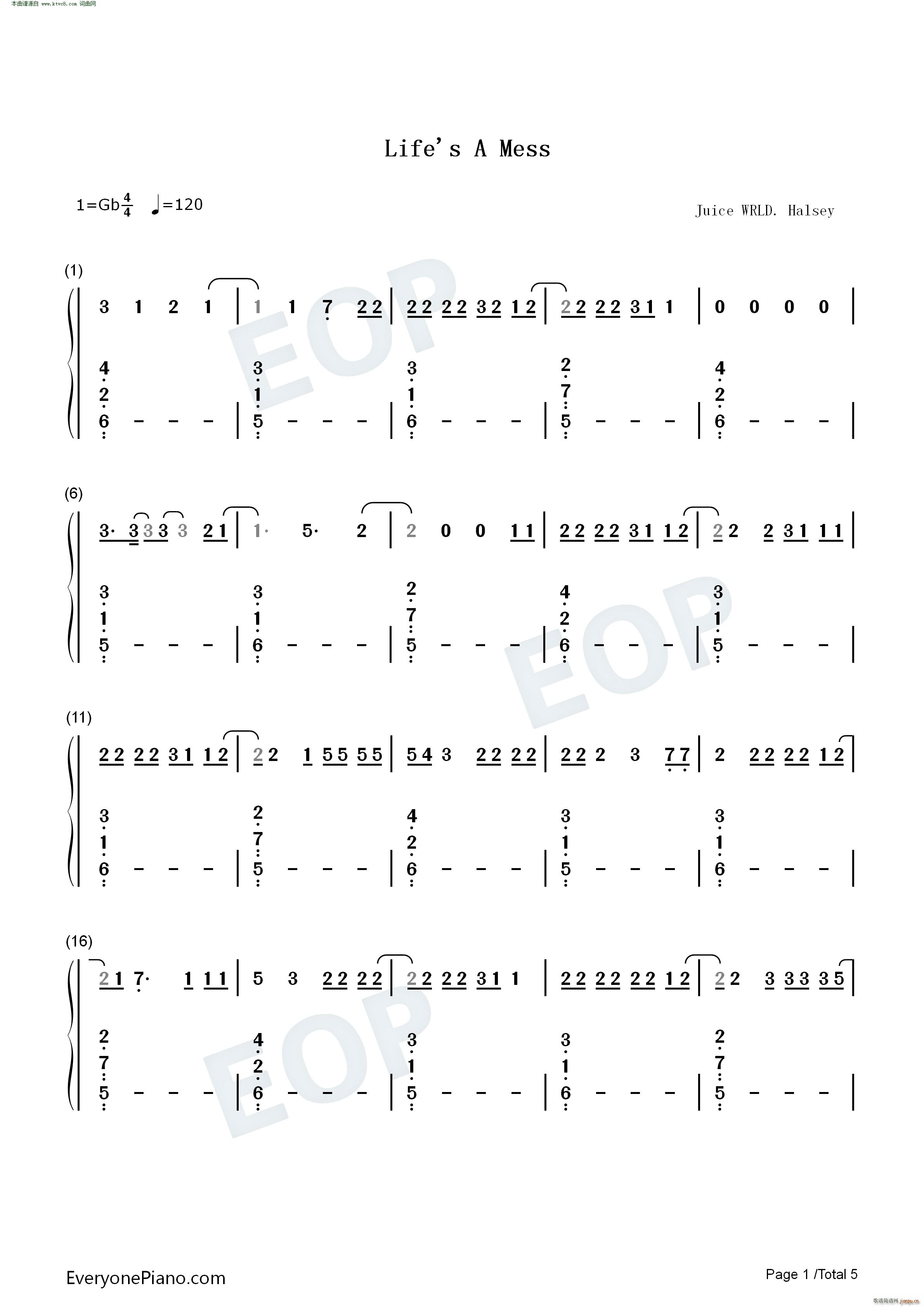 Lifes A Mess(钢琴谱)7