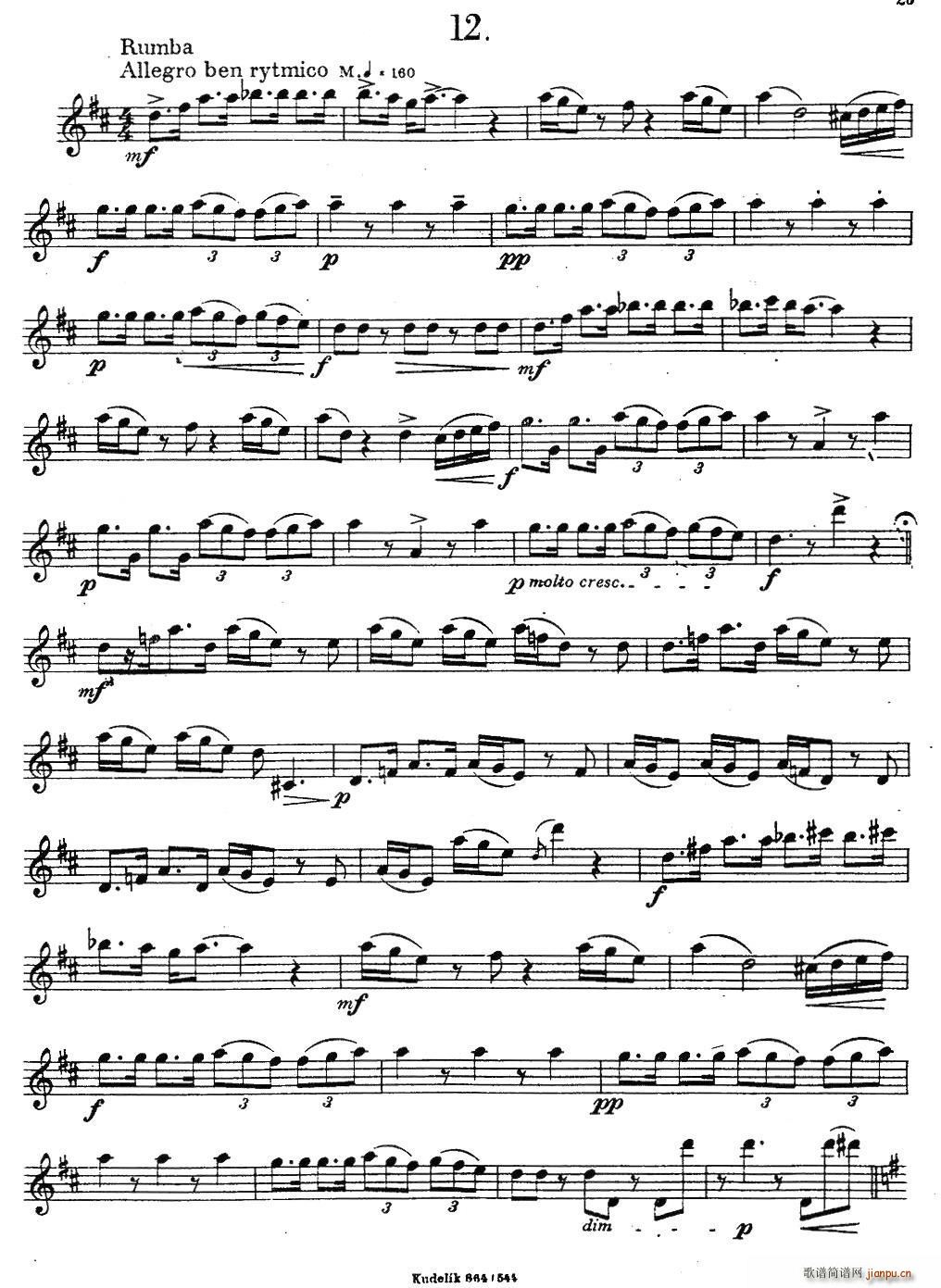 奇特克 萨克斯练习曲之12 ETUDY PRO SAXOPHON FR ZITRK op 3(十字及以上)1