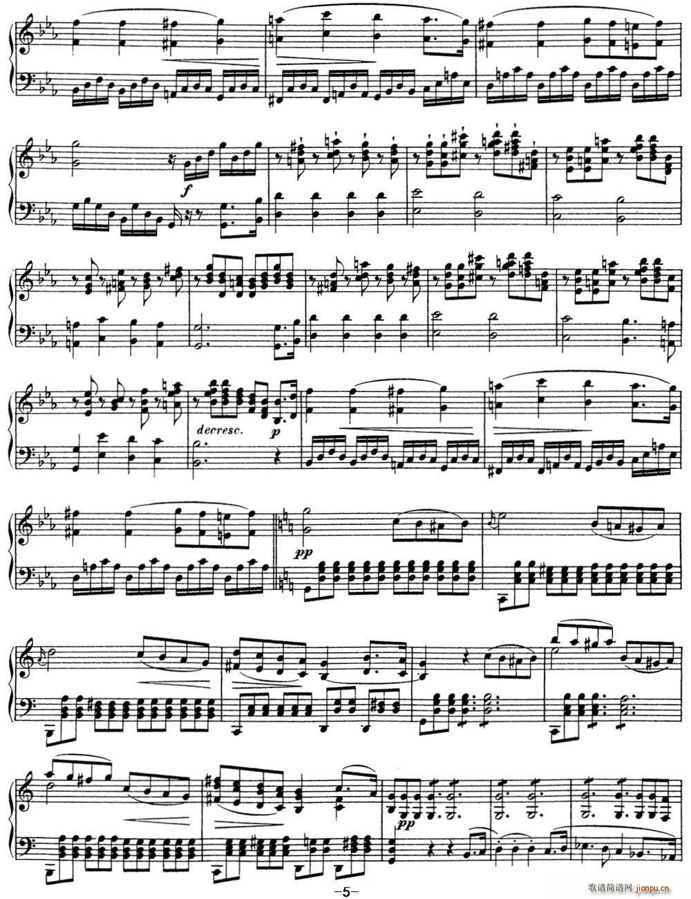 舒伯特c小调即兴曲D 899 Op 90(钢琴谱)5