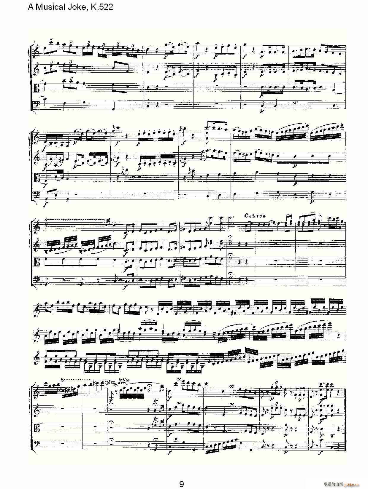 A Musical Joke, K.522(十字及以上)9