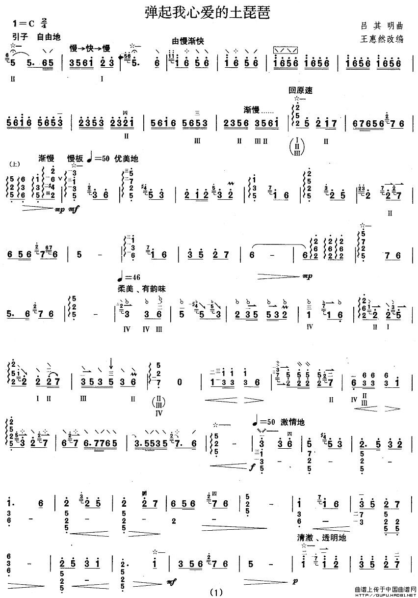柳琴六级：弹起我心爱的土琵琶(十字及以上)1