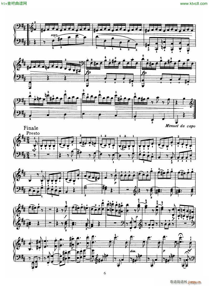 Haydn Piano Sonata No 32 In B(钢琴谱)6