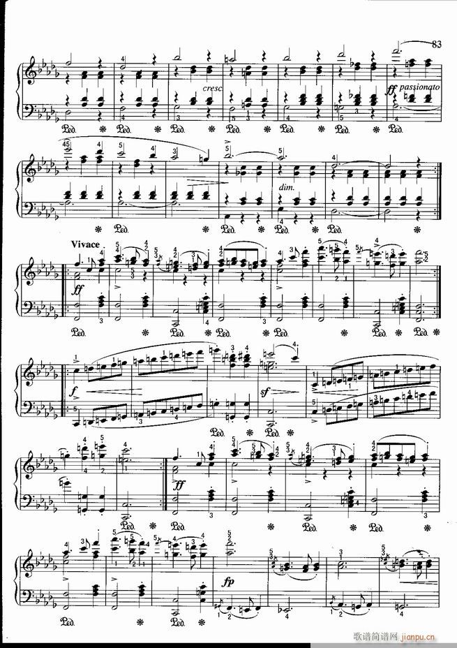 钢琴 不可不弹的世界钢琴名曲100首 五(钢琴谱)83