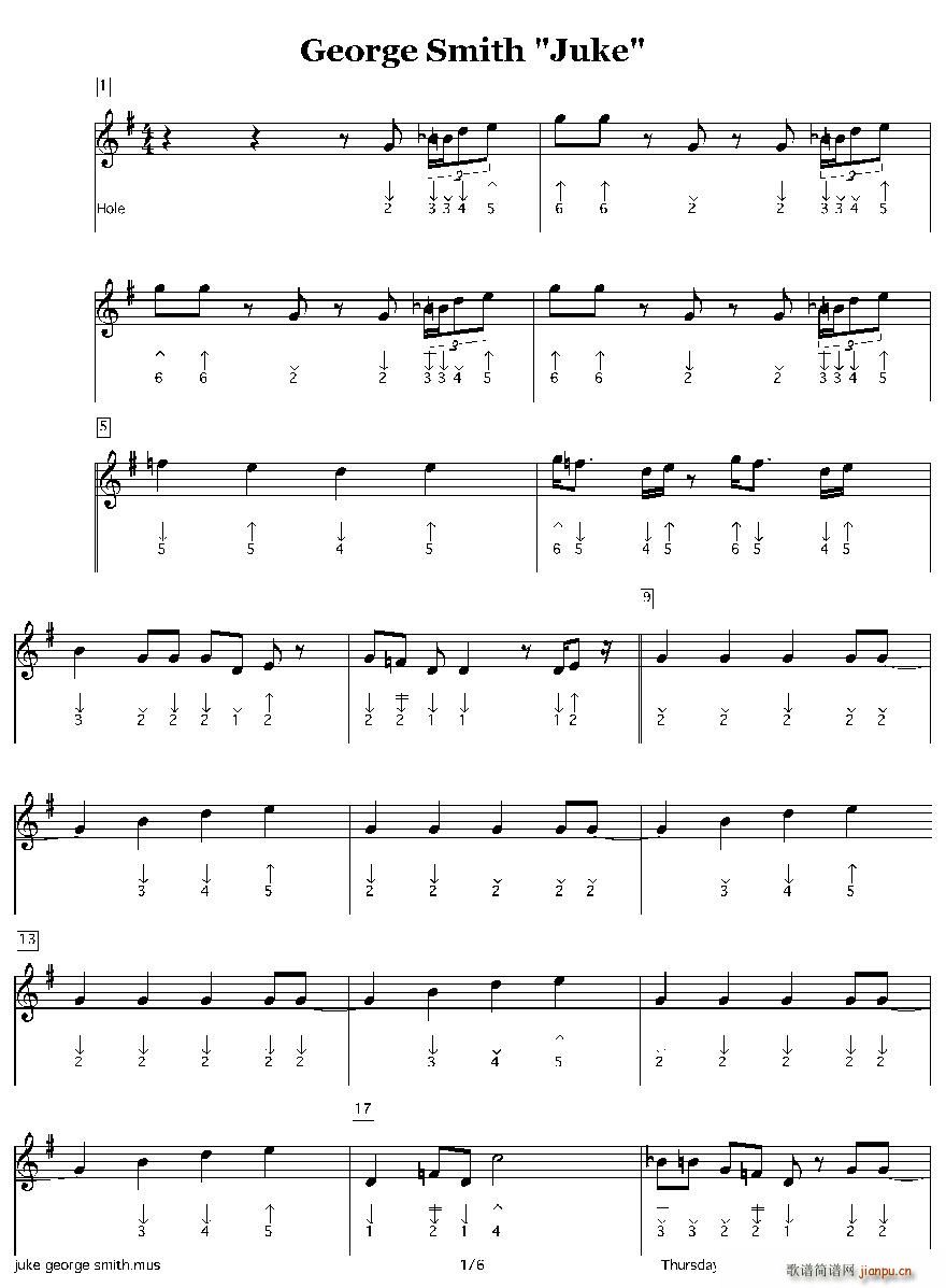 george smith juke 布鲁斯(口琴谱)1