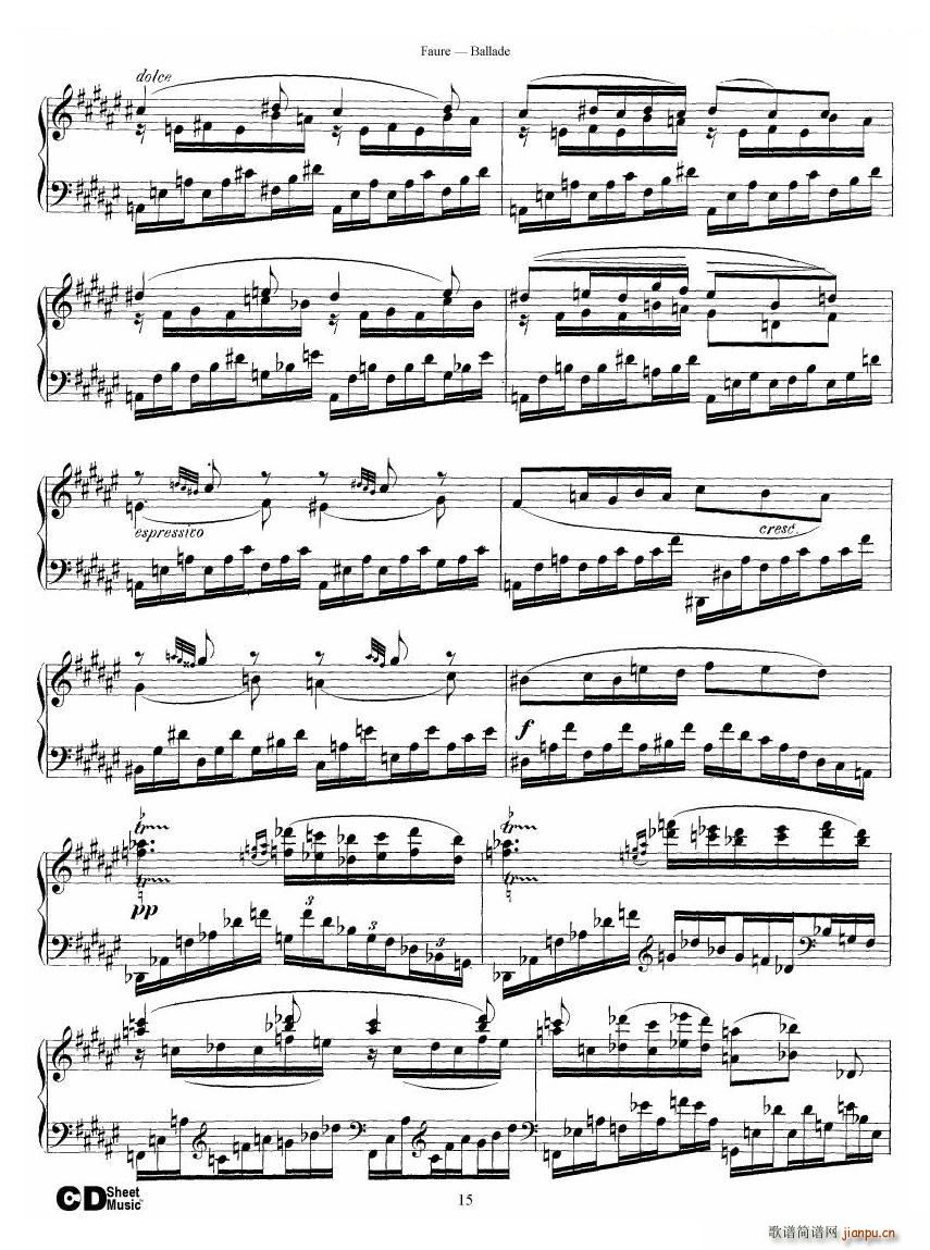 Faure Ballade Op 19 Ballade Op 19(十字及以上)15