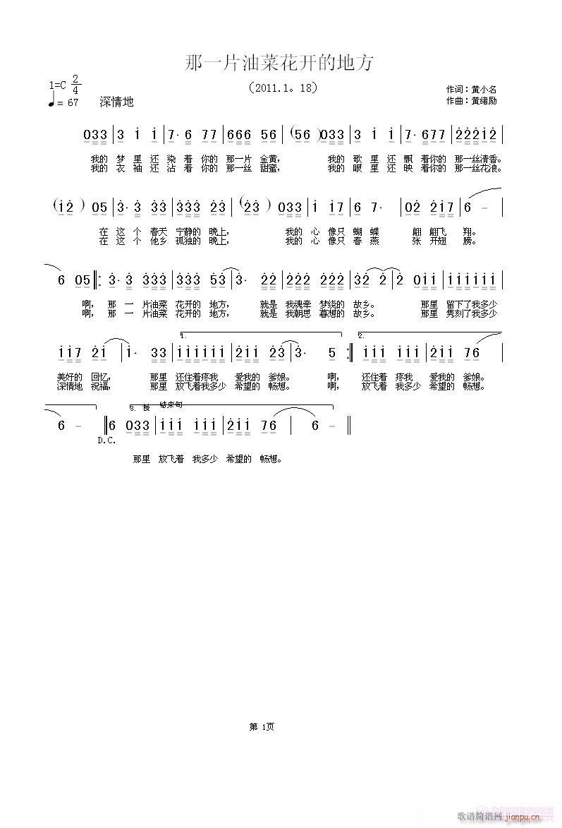 那一片油菜花开的地方(十字及以上)1