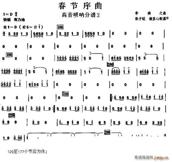 12春节序曲之高音唢呐 2(唢呐谱)1