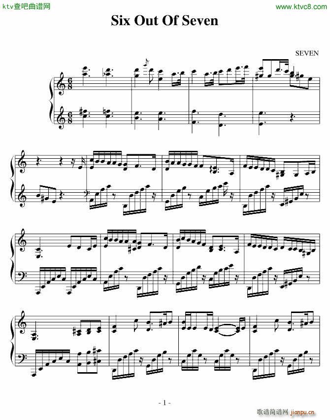 SIX OUT OF SEVEN(钢琴谱)1