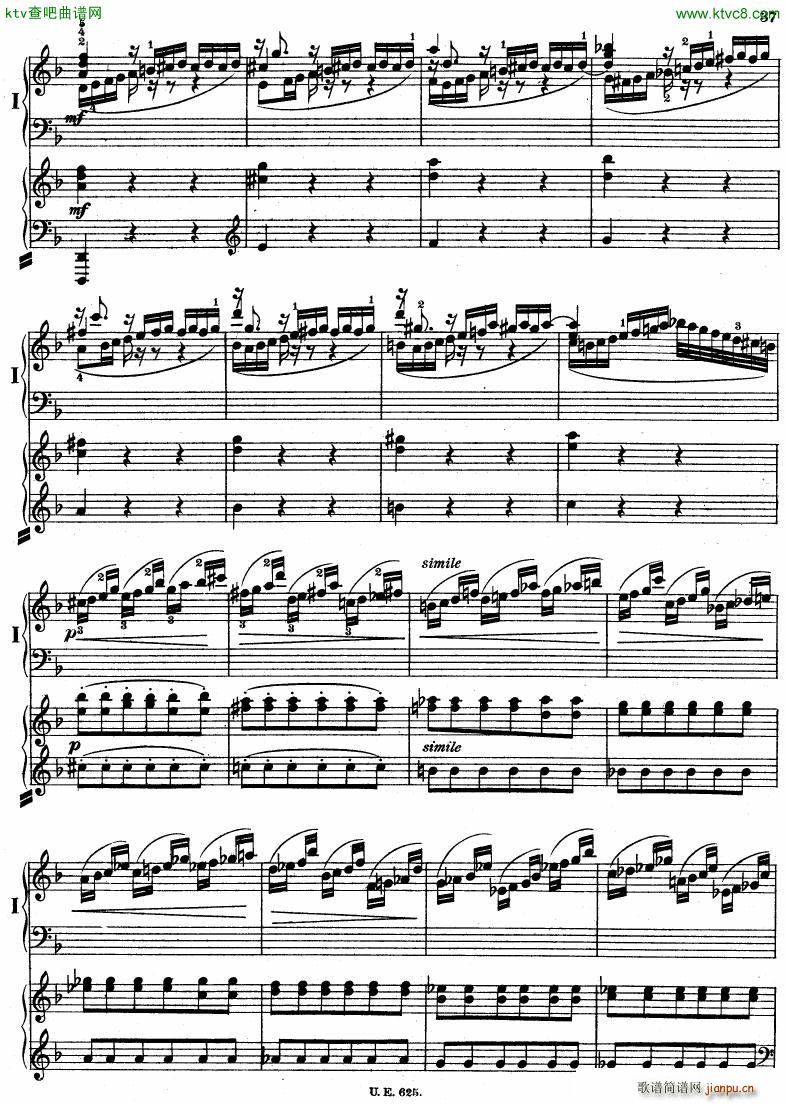 Bach JS BWV 1052 Keyboard Concerto in d ed R ntgen(钢琴谱)38