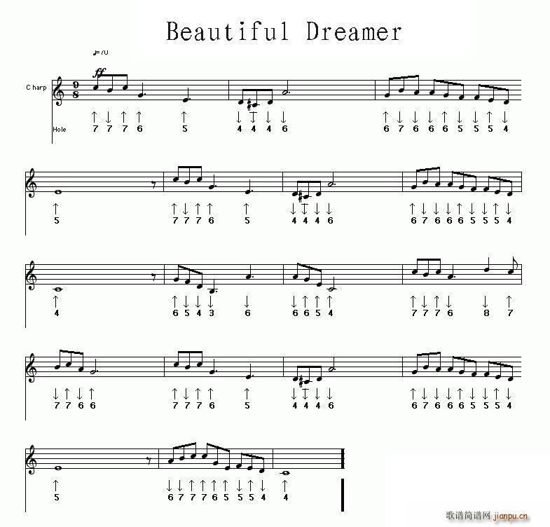 Beautiful Dreamer 布鲁斯(口琴谱)1