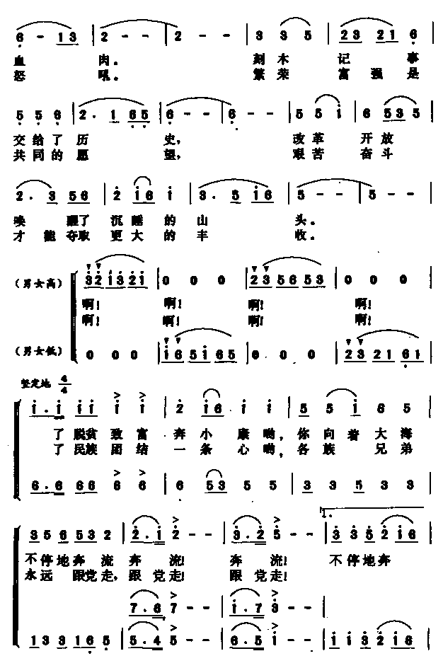 怒江奔流(四字歌谱)3