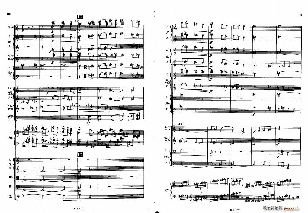 Bartok SZ 83 Piano Concerto No1 Full Score 二(钢琴谱)31