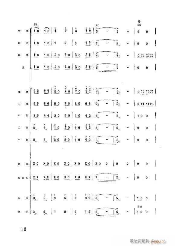 你追我赶学大寨 民乐合奏 赵鹏编曲(总谱)10