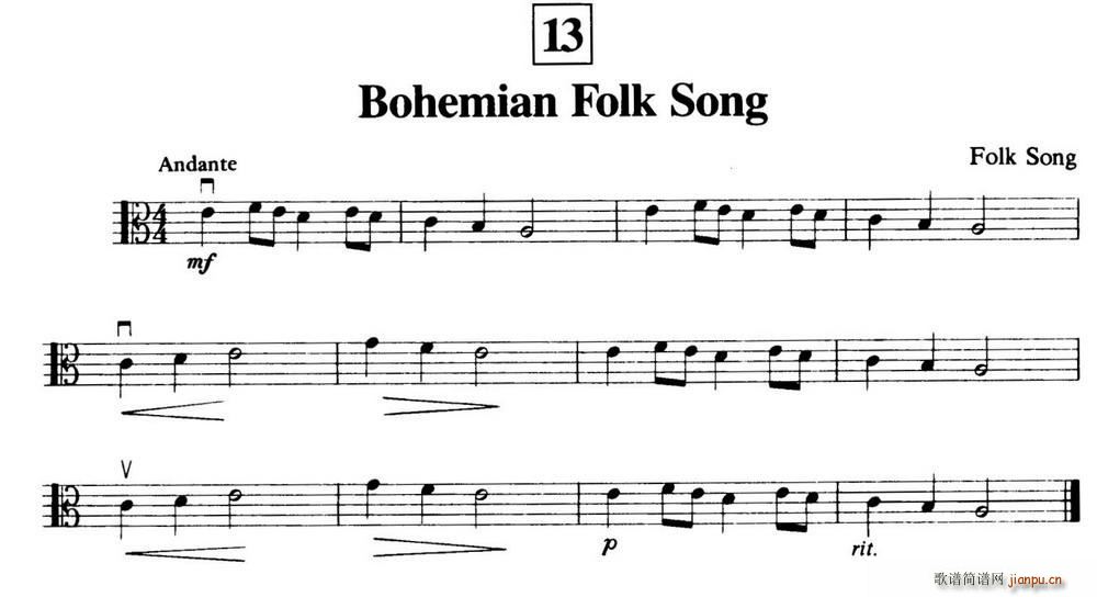 Bohemian Folk Song 中提琴(十字及以上)1