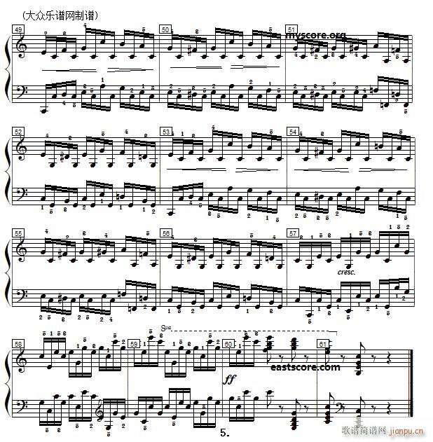 车尔尼 钢琴快速练习曲 Czerny 299 第20首 及练习提示(钢琴谱)5