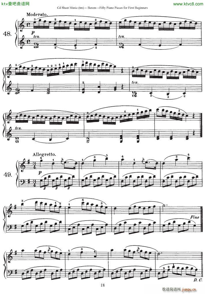 Berens op 70 50 Piano Pieces for Beginners(钢琴谱)18