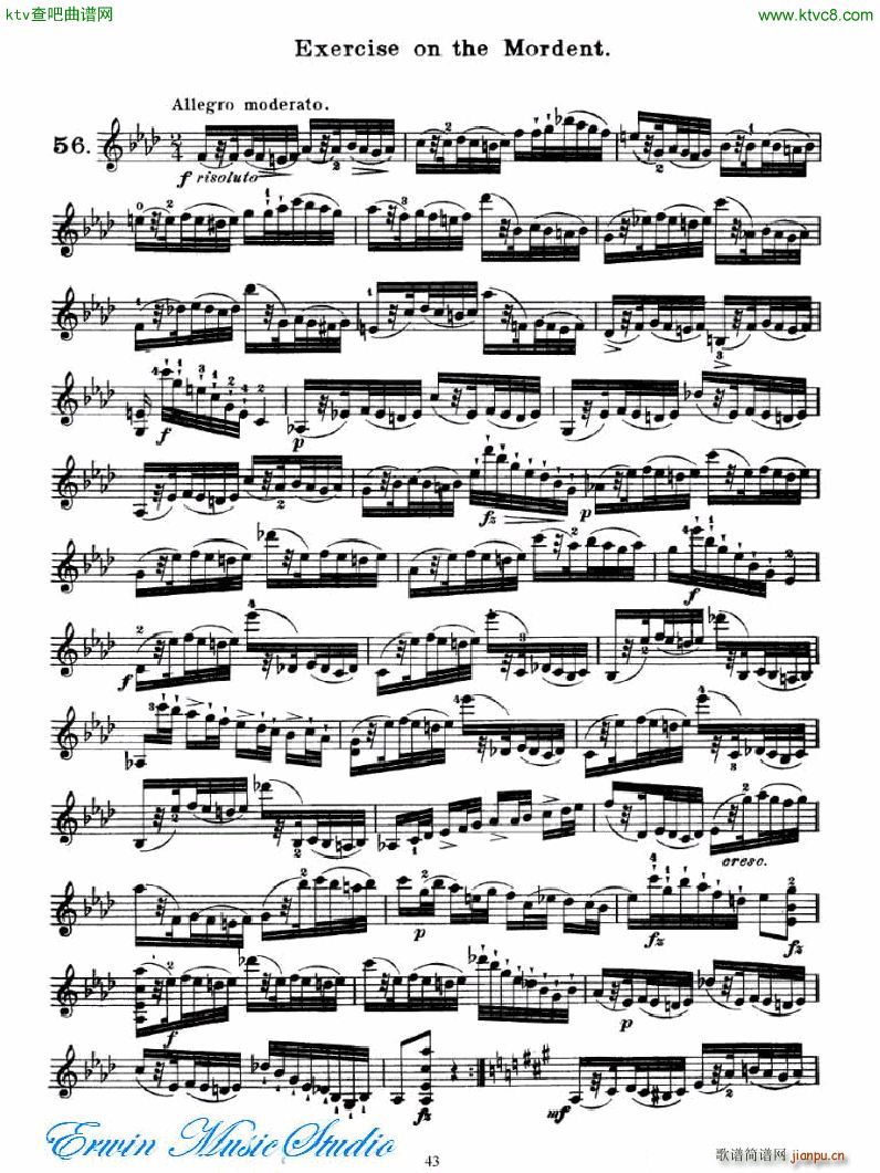 马扎斯 75首渐进式旋律练习 图书2 27首Brilliante 练习3(十字及以上)12