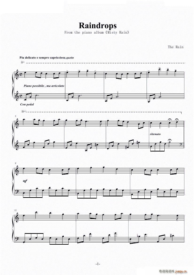Raindrops 音乐盒1yh版(钢琴谱)1