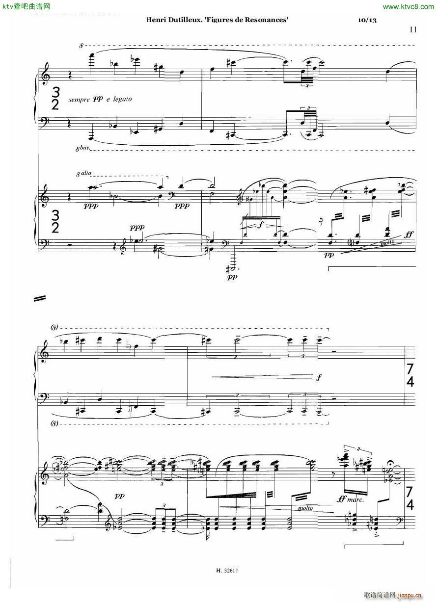 Dutilleux Figures de Résonances for Two Pianos(钢琴谱)10