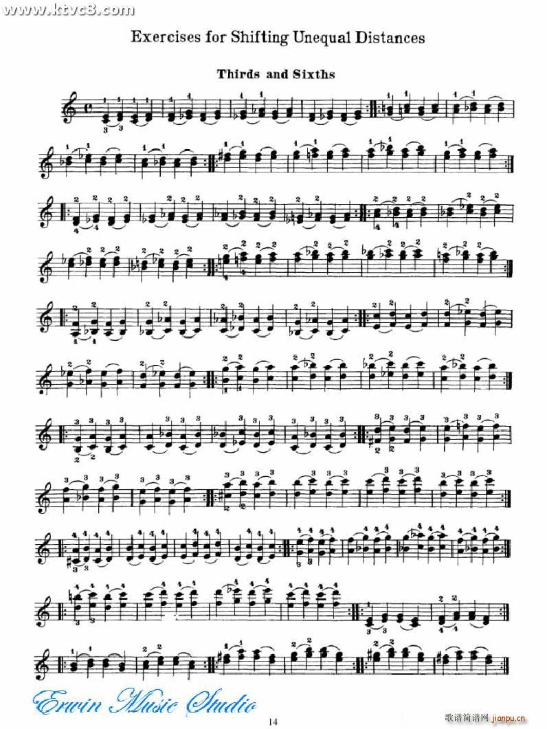 Bytovetskim 双弦练习 练习曲(十字及以上)14