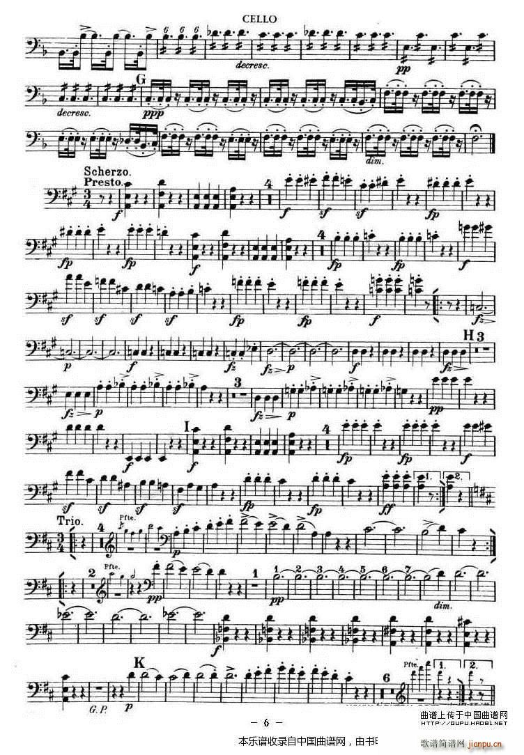 TROUT QUARTET 大(大提琴谱)6