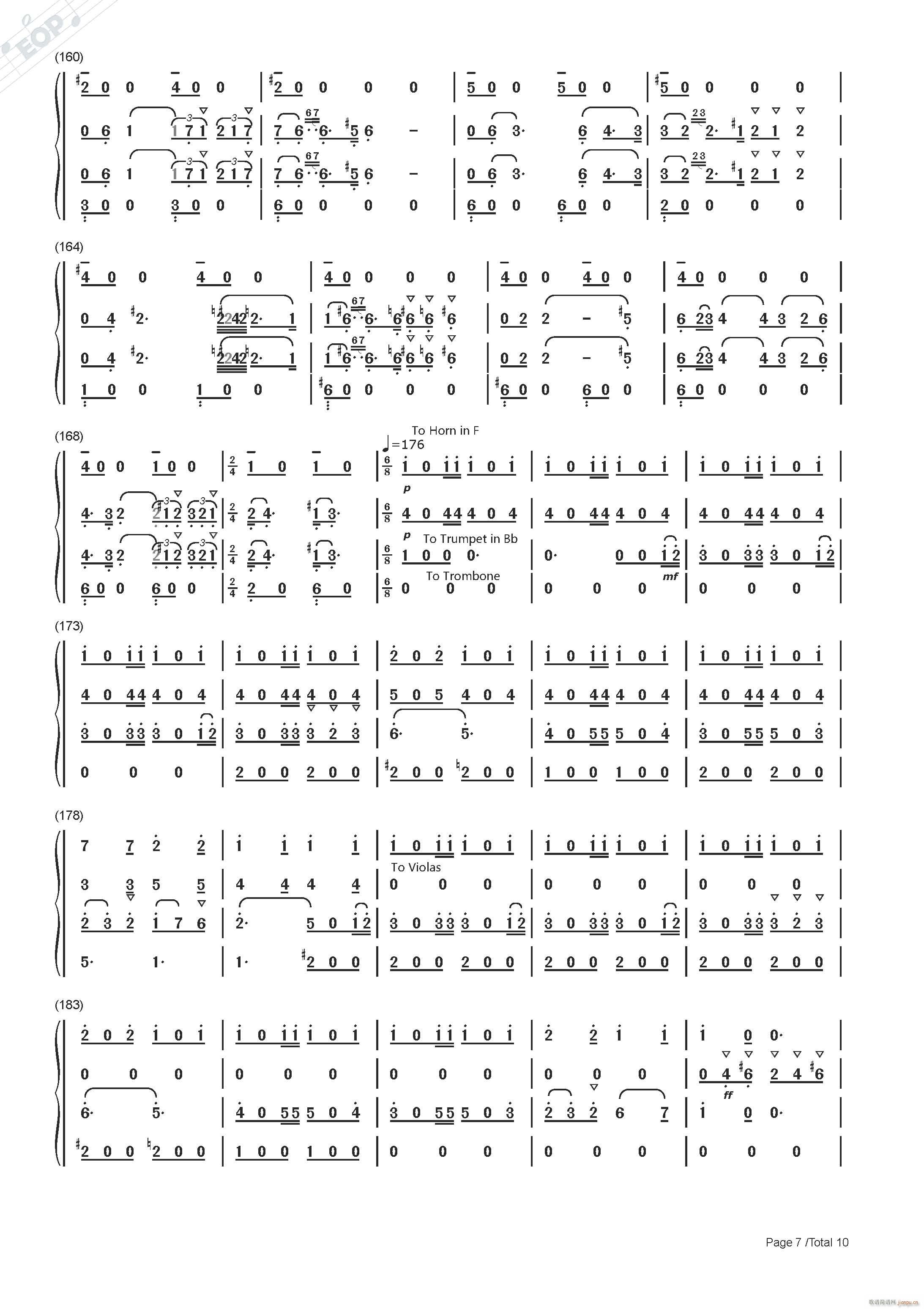 弗朗茨 冯 苏佩 轻骑兵序曲 混合四重奏(总谱)7