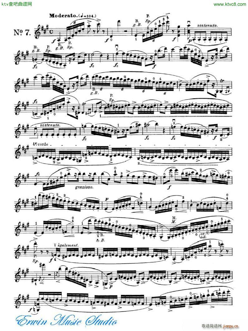 罗德 24首练习曲Pierre Rode 24 Studi Per violino 01 08(十字及以上)13