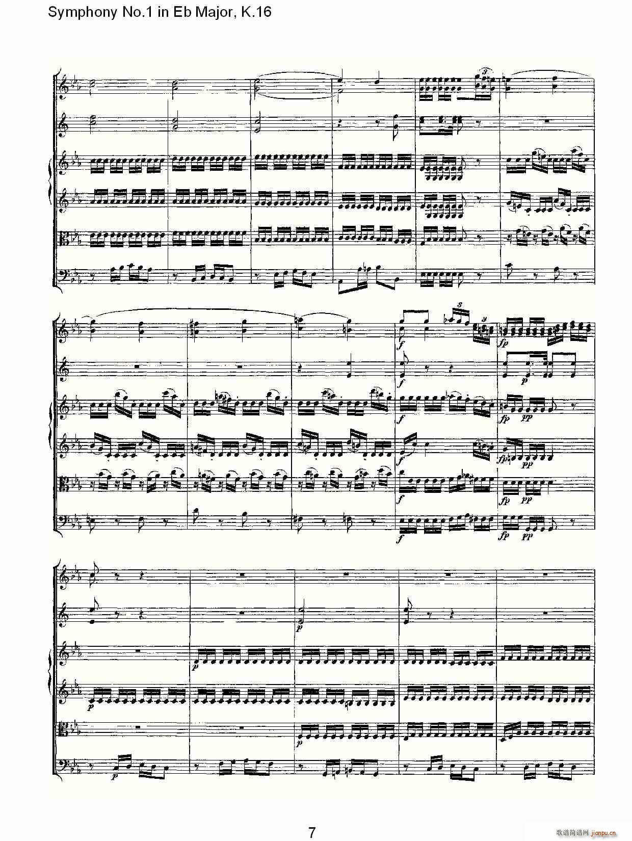 Symphony No.1 in Eb Major，K.16(十字及以上)7