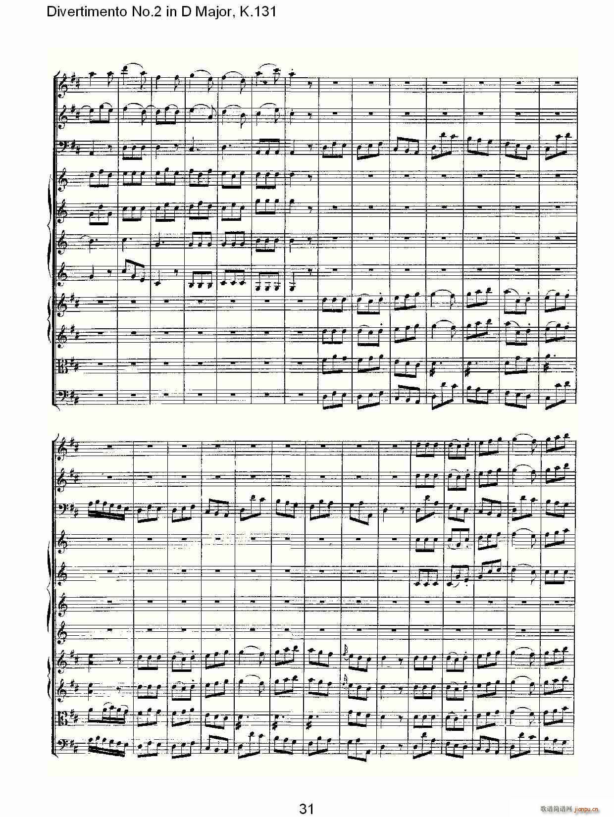 Divertimento No.2 in D Major, K.131(十字及以上)32