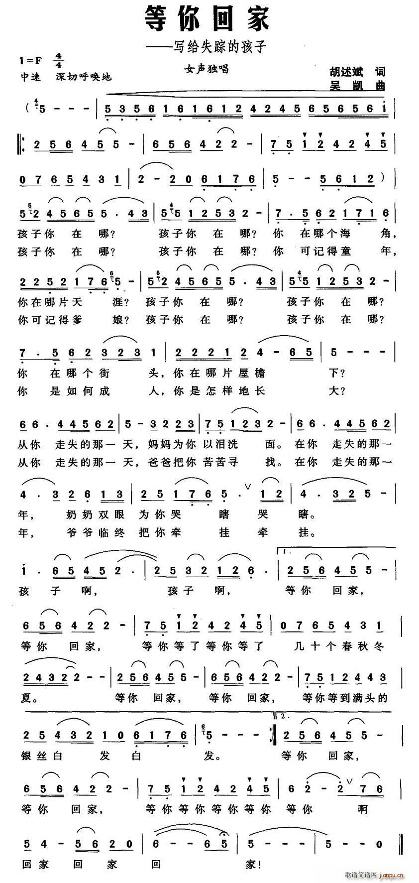 等你回家 写给失踪的孩子(十字及以上)1