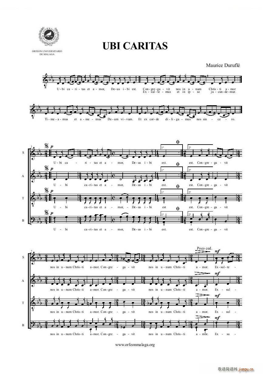 Durufle Ubi Caritas Ubi Caritas(十字及以上)1