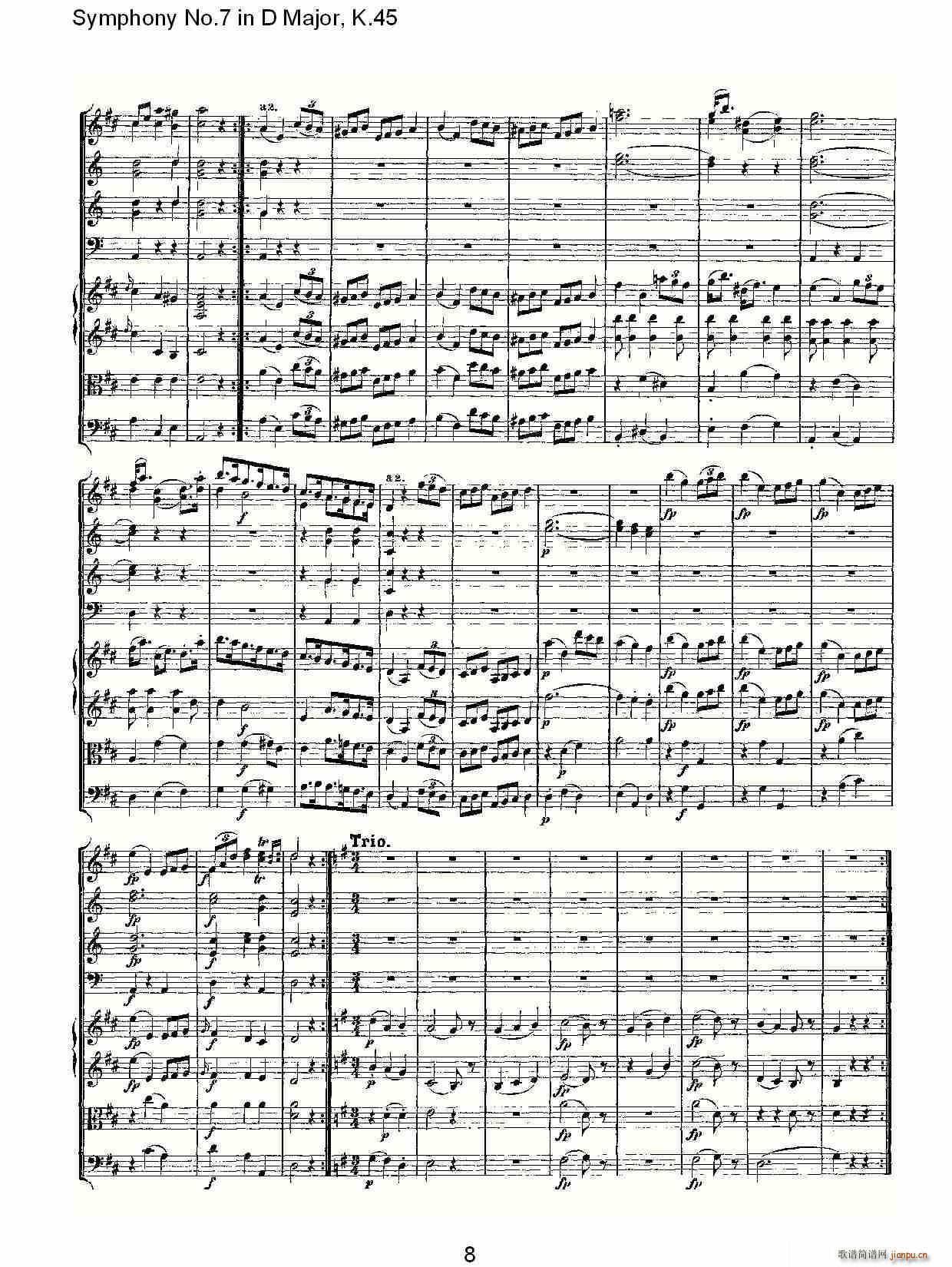 Symphony No.7 in D Major, K.45(十字及以上)8