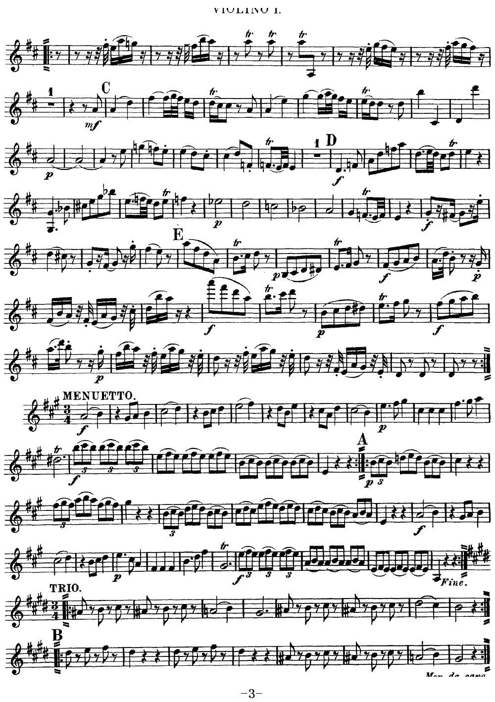 Mozart Quartet No 9 in A Major K 169 Violin 1(十字及以上)3