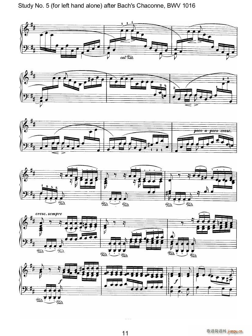 Bach Brahms BWV1016 Chaconne as Etude 5 left hand(钢琴谱)21