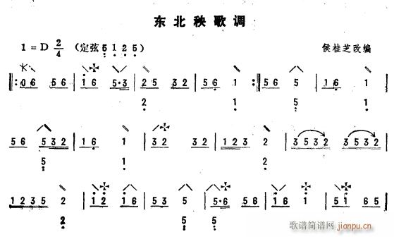 东北秧歌调 琵琶 1(琵琶谱)1