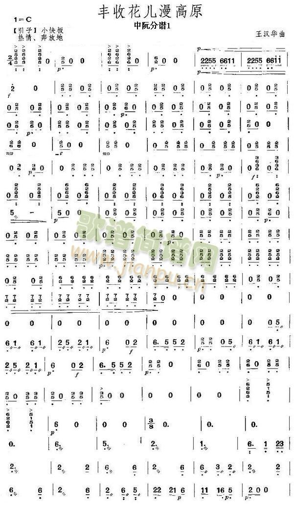 丰收花儿漫高原中阮分谱(总谱)1