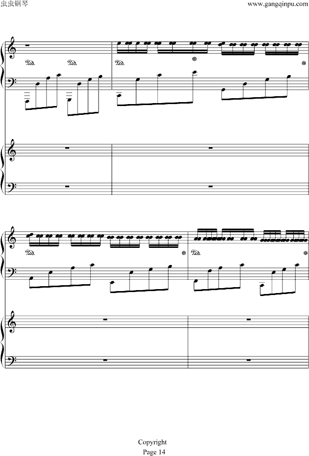 土耳其进行曲——卡农(钢琴谱)14