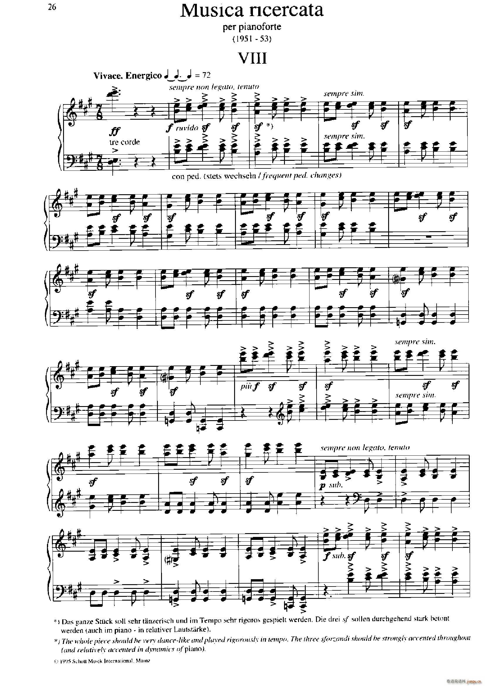 Musica Ricercata 音乐习作 8(钢琴谱)1