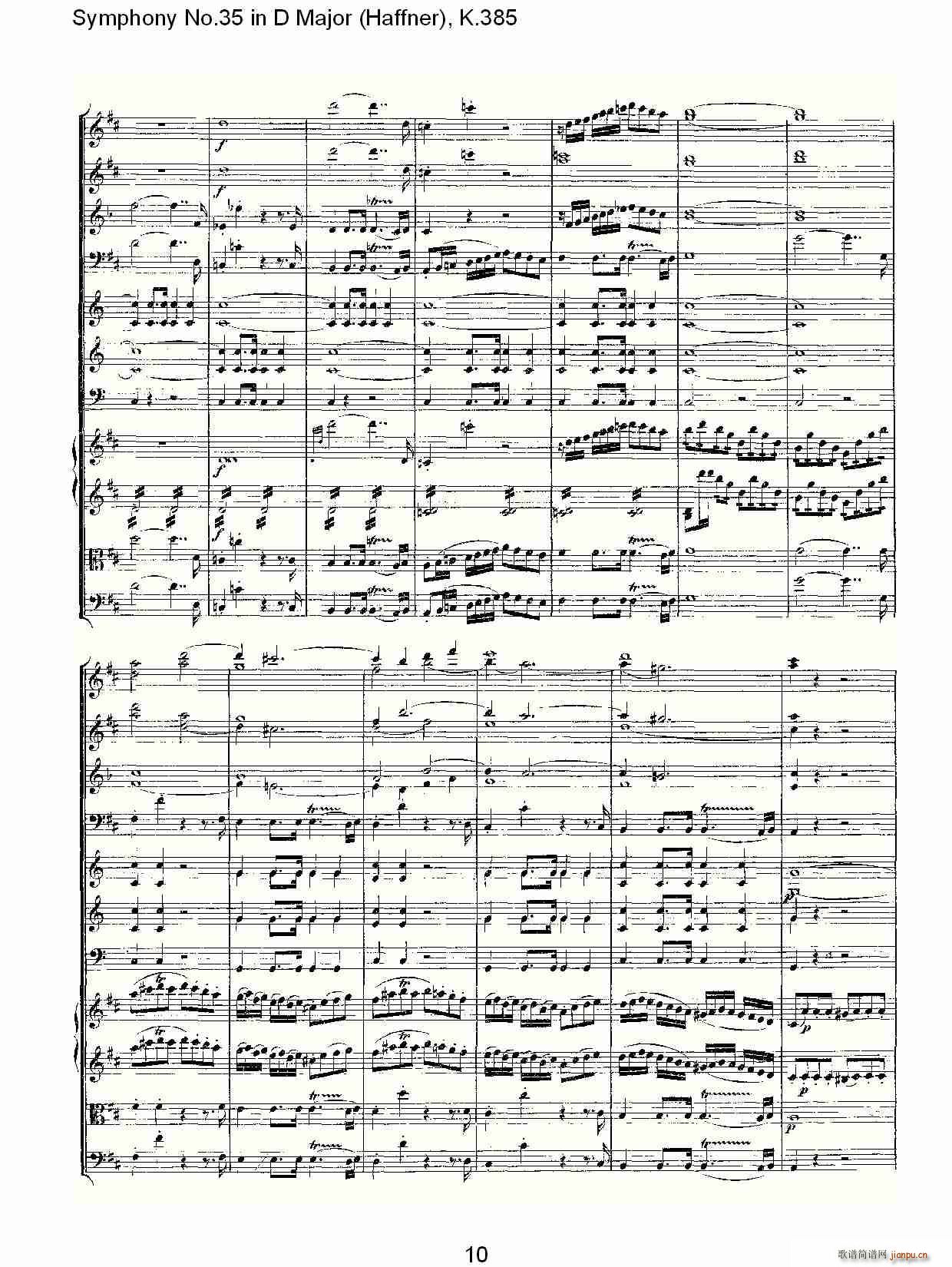 Symphony No.35 in D Major, K.385(十字及以上)10