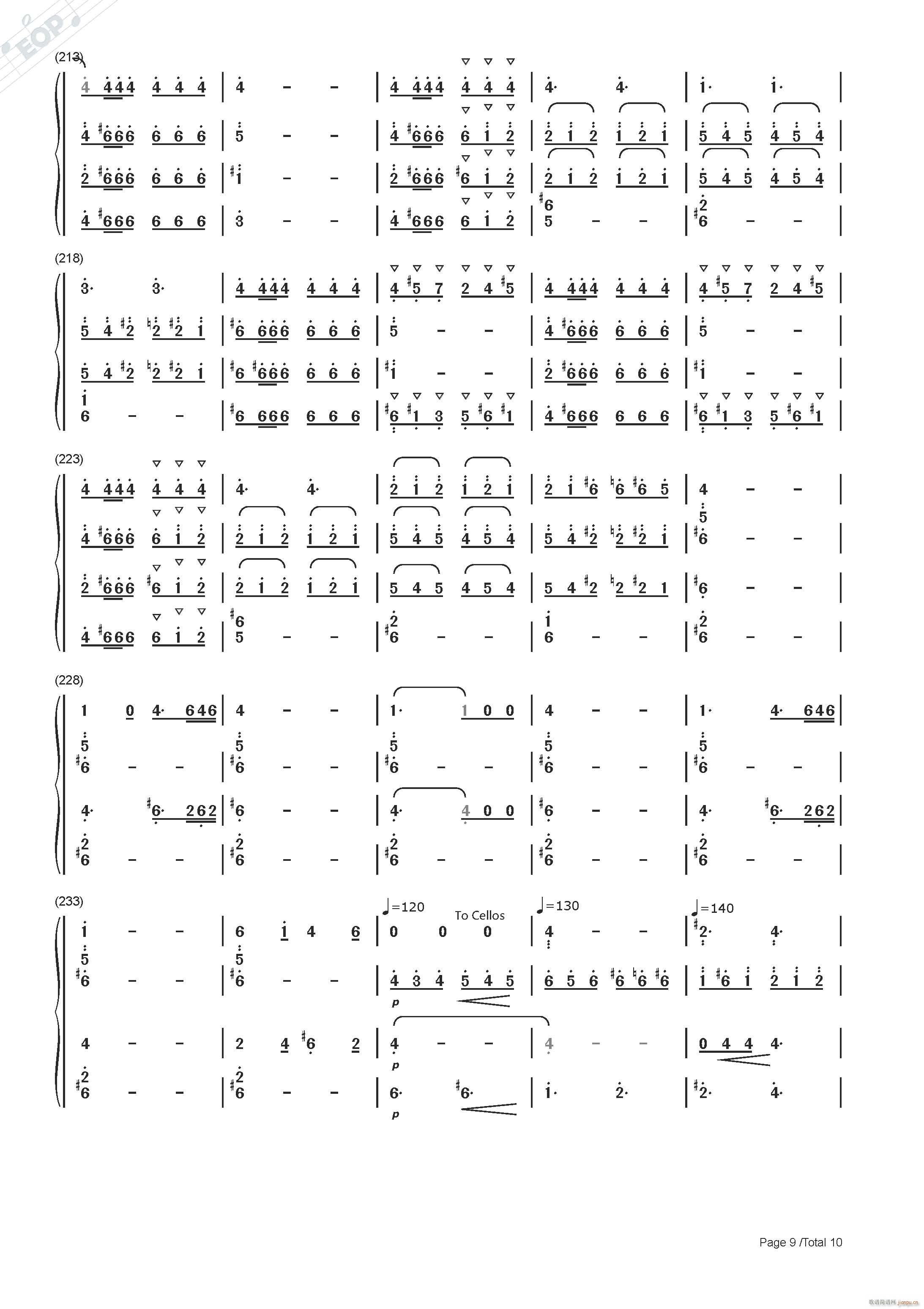 弗朗茨 冯 苏佩 轻骑兵序曲 混合四重奏(总谱)9