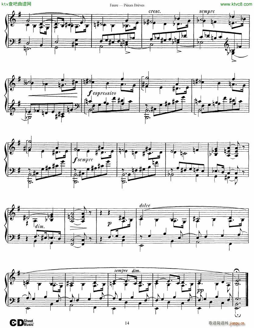 Faure 8 Pieces Breves Op 84(钢琴谱)14