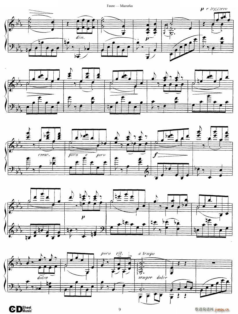 Faure Mazurka Op 32 Mazurka Op 32(十字及以上)9